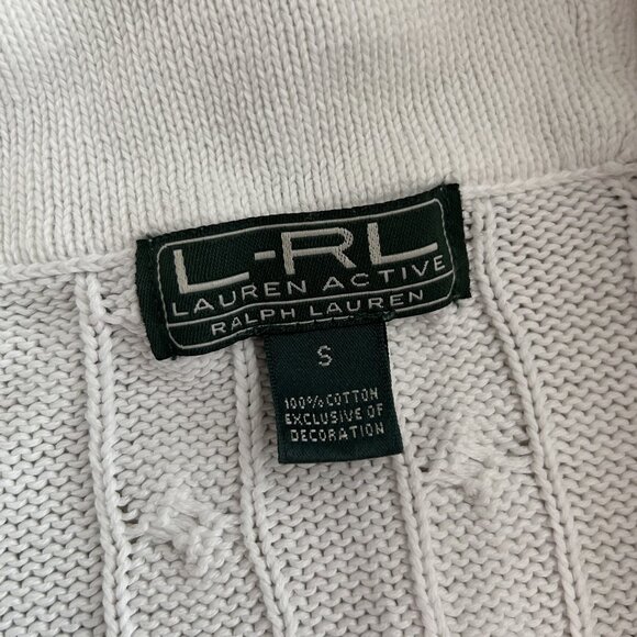 Lauren Active Shawl-Collar Cabled Cardigan ASO Aria Montgomery - Picture 5 of 11